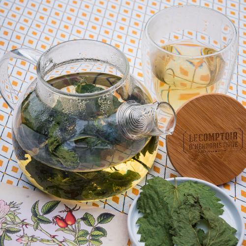 TISANIERE VERRE COUVERCLE BAMBOU 850ML
